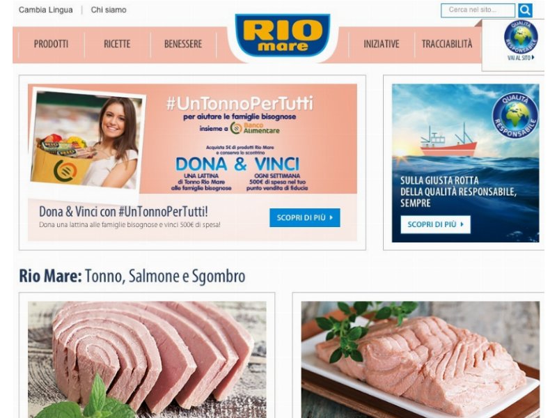 Rio Mare e Banco Alimentare donano un tonno per tutti