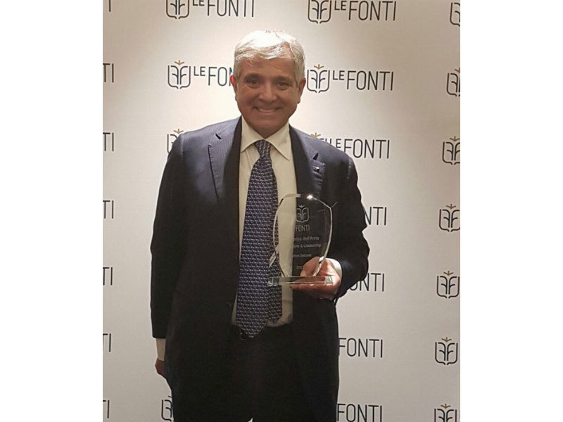 Alla Di Leo Pietro il premio internazionale Le Fonti come Eccellenza dell'anno