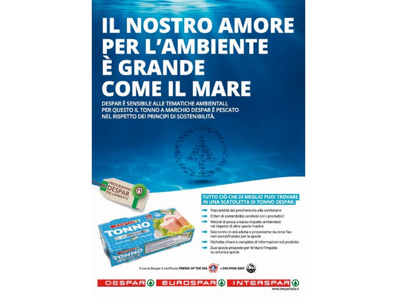 Despar rilancia il Tonno a marchio all’insegna della sostenibilità