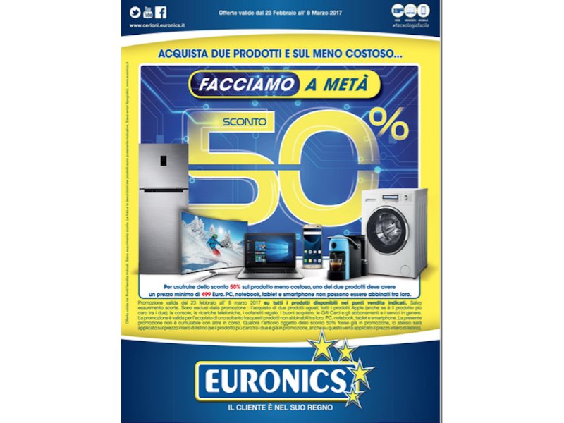 Euronics: al via la promozione “Facciamo a metà”