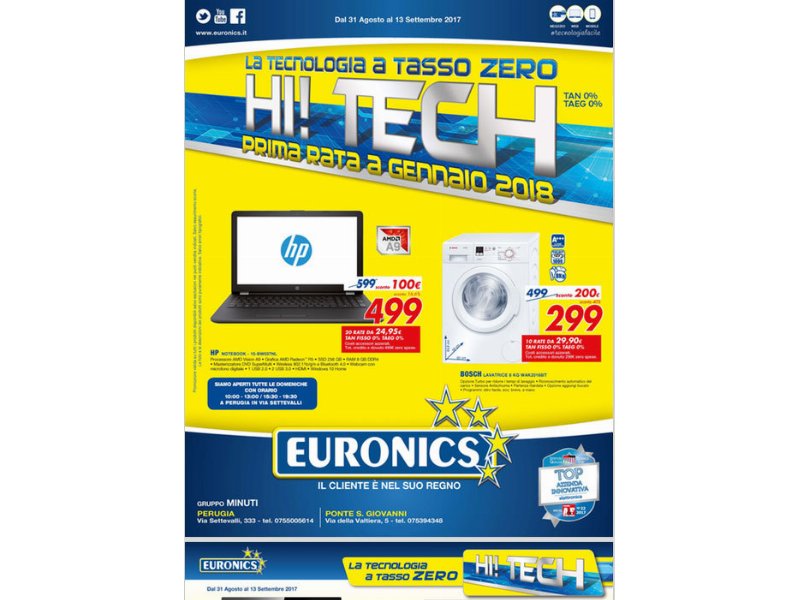 Euronics: arriva "Hi!Tech. La tecnologia a tasso zero"