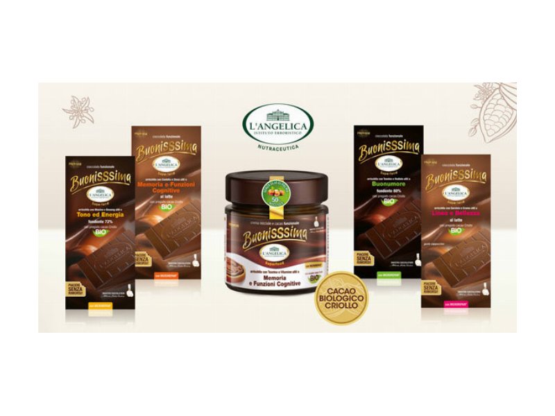 L'Angelica lancia la linea di cioccolate funzionali