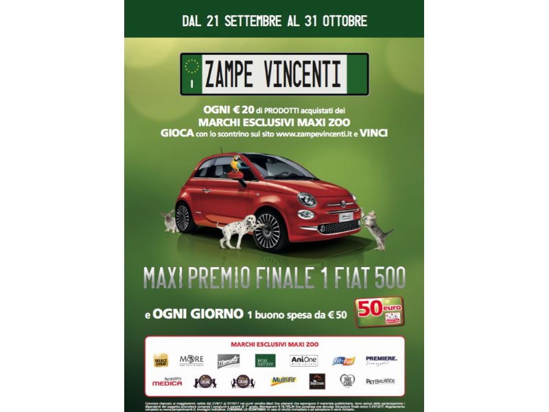 Maxi Zoo lancia il concorso "Zampe Vincenti"