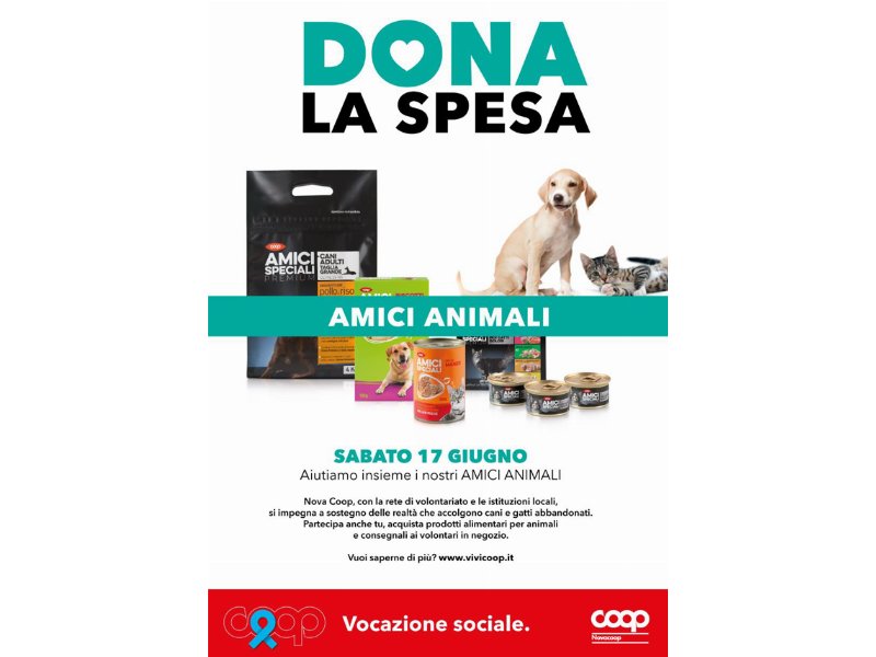 Nova Coop sostiene gli animali senza casa