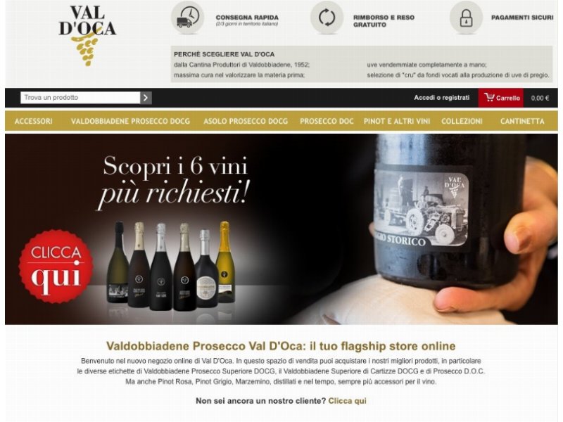 Valdobbiadene Prosecco Val D'Oca: il negozio diventa virtuale