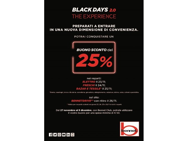 Bennet, al via l’operazione Black Days