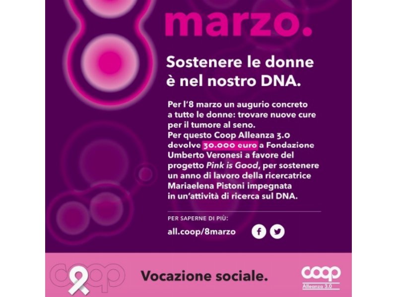  Coop Alleanza 3.0 festeggia le donne supportando la ricerca scientifica