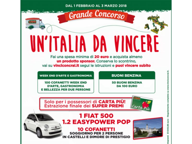 Crai lancia il concorso “Un’Italia da vincere”