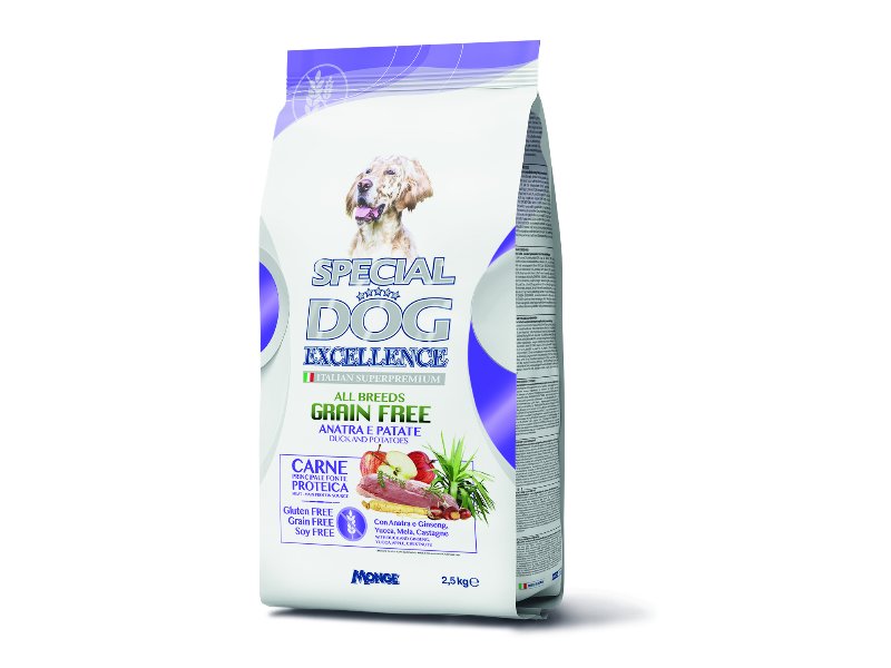 Monge presenta Special Dog Excellence, grain free anatra e patate