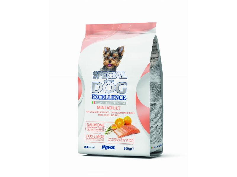 Monge presenta special dog excellence mini adult salmone e riso