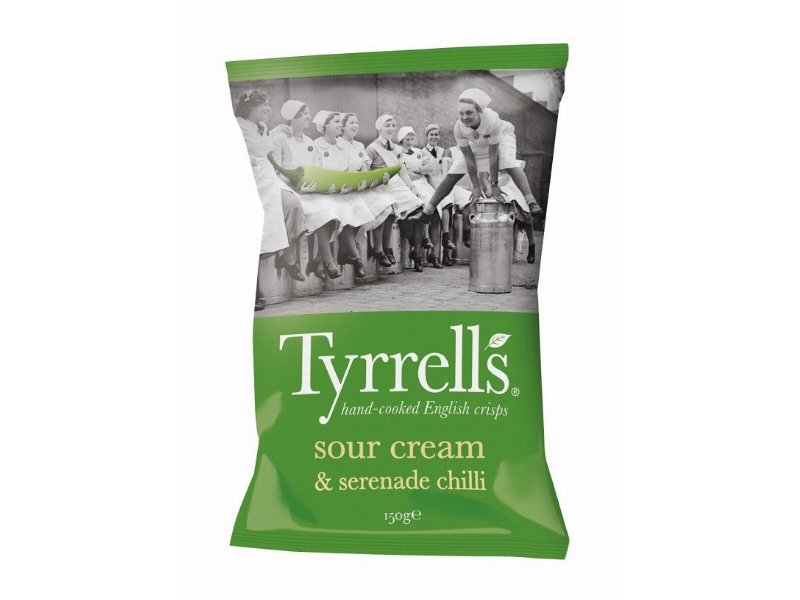 Tyrrells lancia le patatine Sour Cream and serenade Chilli