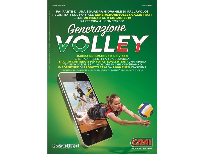 Crai propone “Generazione Volley”