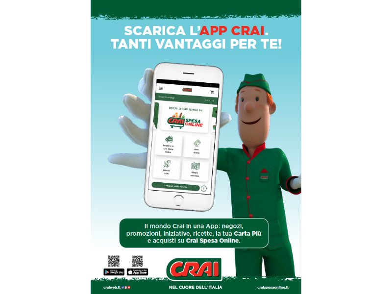 È arrivata l’APP Crai: Crai Spesa Online e mondo Crai a portata di mano