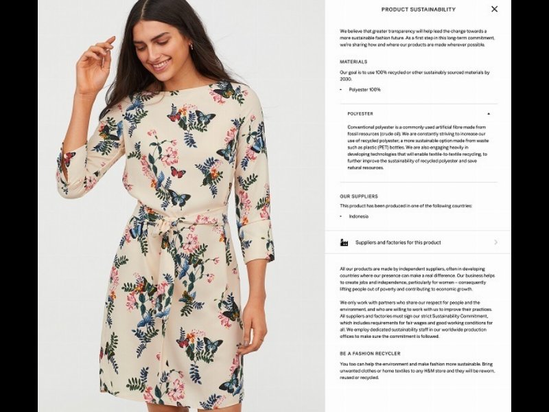 H&M introduce la trasparenza dei prodotti su larga scala