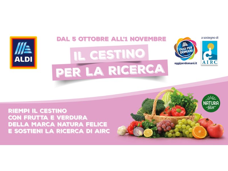 ALDI: “Il cestino per la ricerca” sostiene la campagna nastro rosa Airc