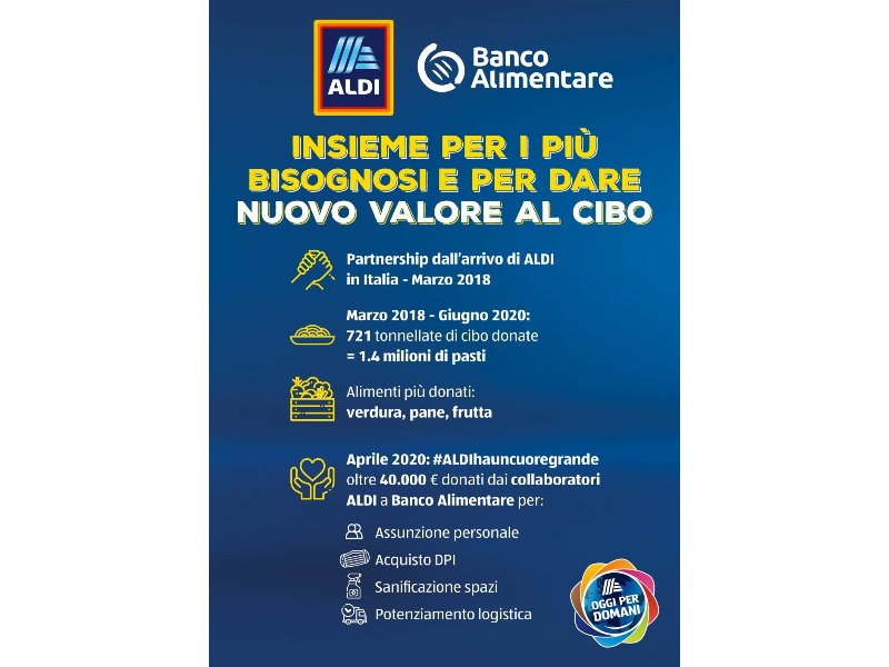 Aldi prosegue il suo impegno nel sociale