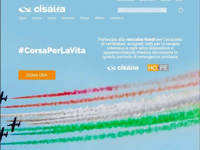 Cisalfa sport supporta Hope onlus con il progetto #corsaperlavita