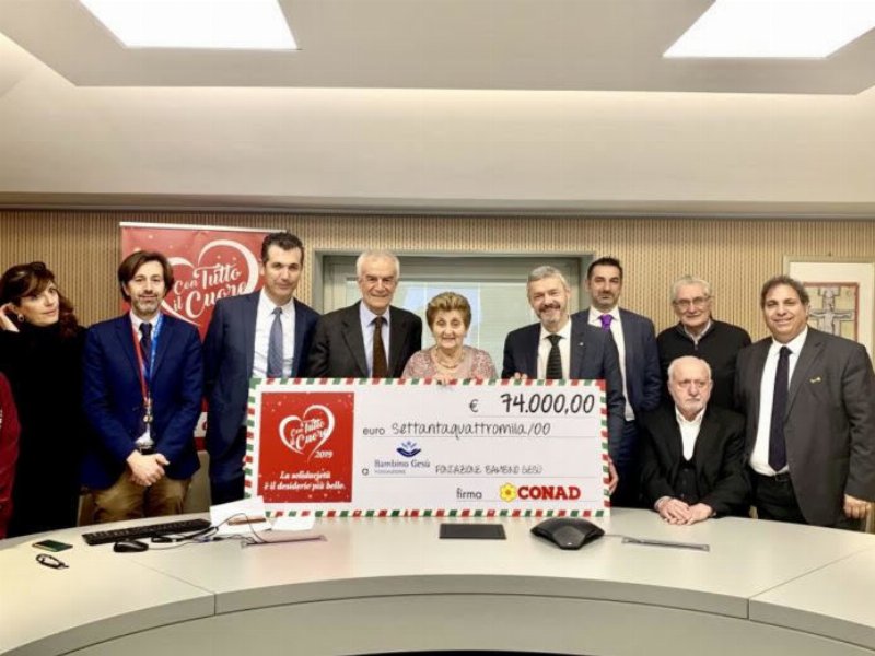 Conad dona 74 mila euro alla Fondazione Bambino Gesù