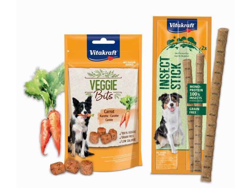 Da Vitakraft due novità per cani: snack vegetariani e con insetti