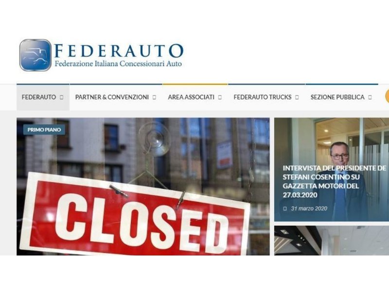 Federauto: marzo chiude con una flessione dell'86%