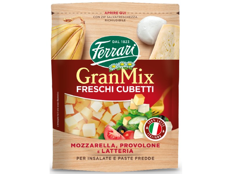 Ferrari formaggi presenta Granmix freschi cubetti