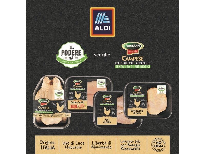 Aldi: la linea di carni Il Podere si arricchisce con Il Campese di Amadori