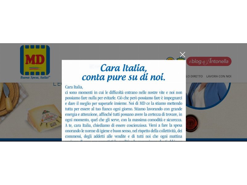 MD: cara Italia, conta pure su di noi