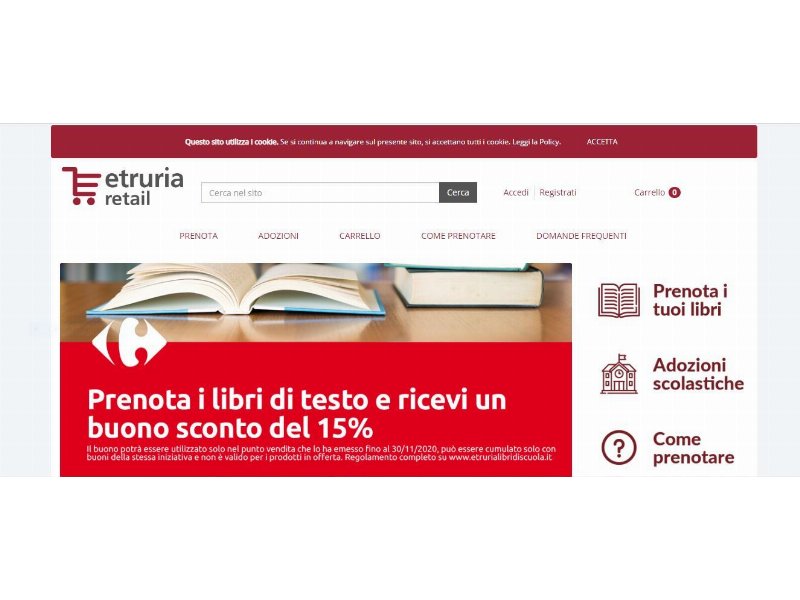 Nei Carrefour della rete Etruria Retail prenoti i libri scolastici