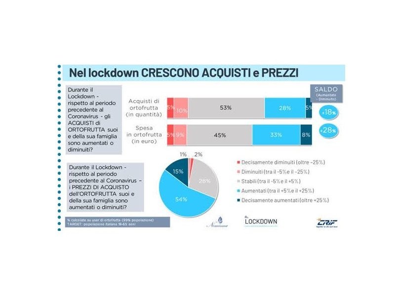 Osservatorio NomismaCrif: 1 italiano su 3 ha aumentato i consumi di frutta e verdura durante il lockdown