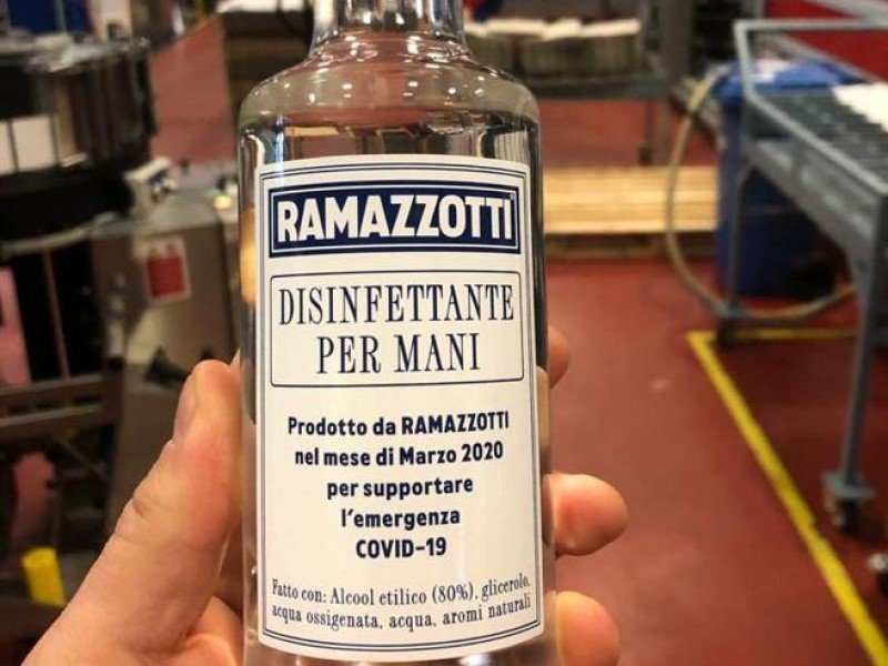 Ramazzotti riconverte parzialmente attività per produrre disinfettante per le mani