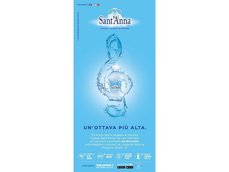 Sant'Anna: acqua ufficiale di Lingotto Musica