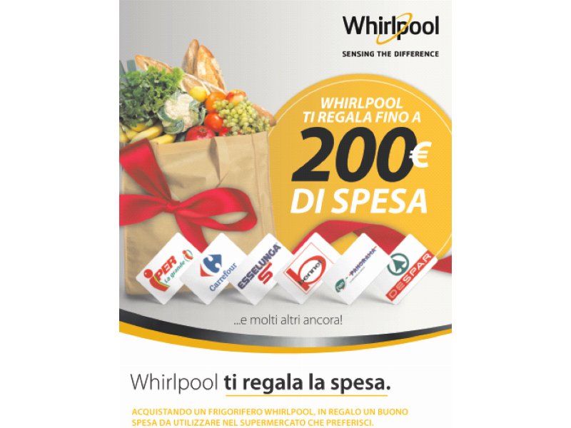 Whirlpool regala fino a 200 € di buono spesa