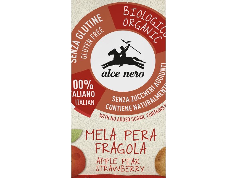 Alce Nero presenta la nuova purea biologica di mela, pera e fragola