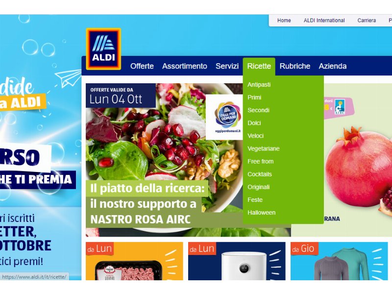 Aldi porta la prevenzione a tavola per sostenere la campagna nastro rosa Airc