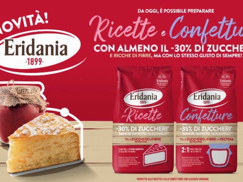 Eridania Italia presenta la nuova linea per ricette e per confetture con almeno il -30% di zuccheri e ricche di fibre