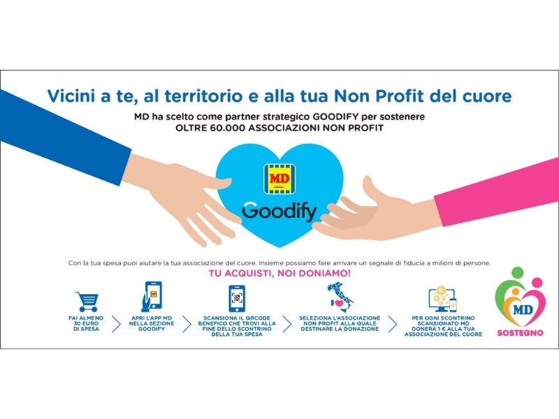 MD continua ed espande il progetto solidale “Tu acquisti, noi doniamo”