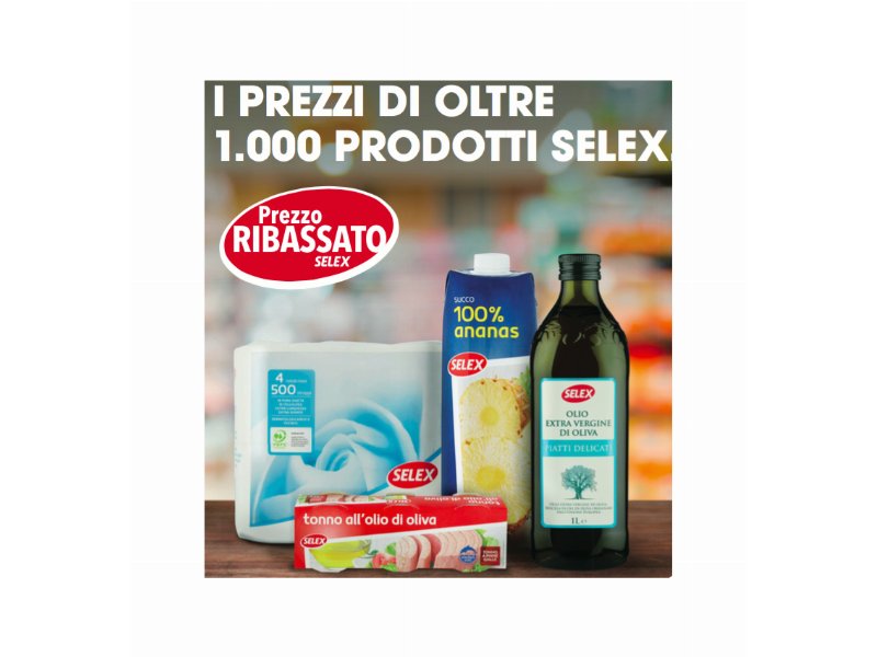 Mercatò ribassa i prezzi su oltre 1.000 prodotti a marchio Selex