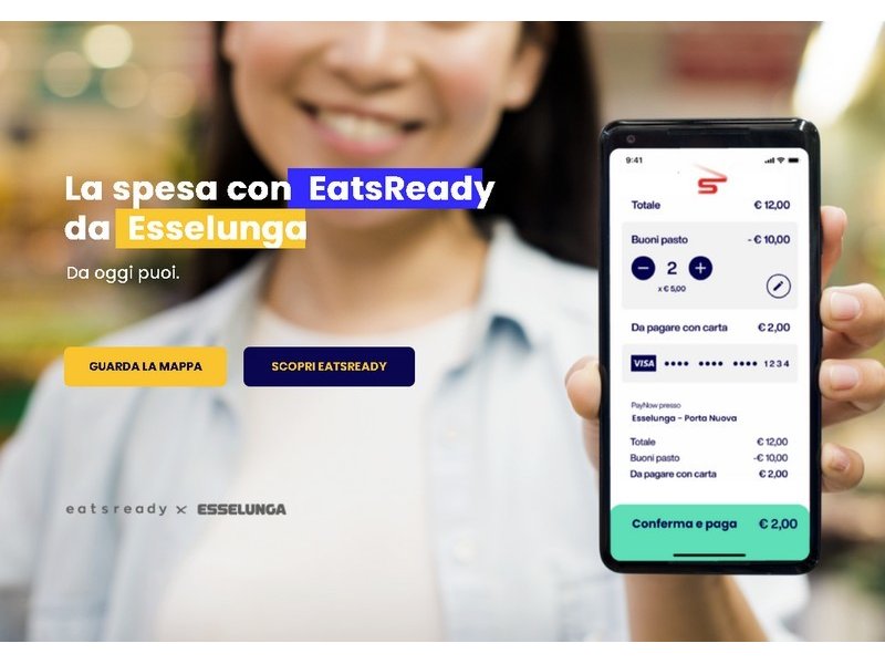 Da Esselunga si paga con i buoni pasto digitali di Eatsready