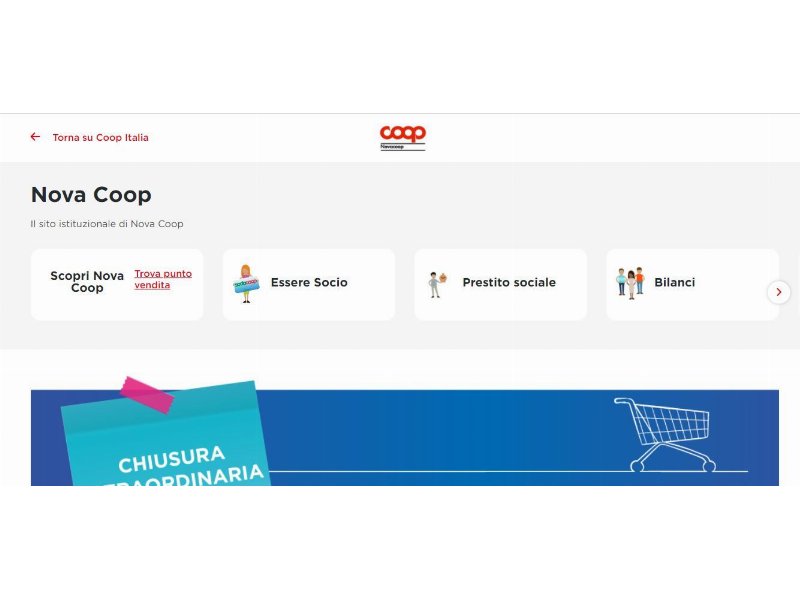 Nova Coop: chiusura di tutti i punti vendita il 4 e 5 aprile