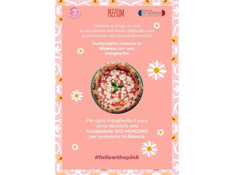 Pizzium partecipa a follow The Pink l’iniziativa della fondazione Ieo-Monzino