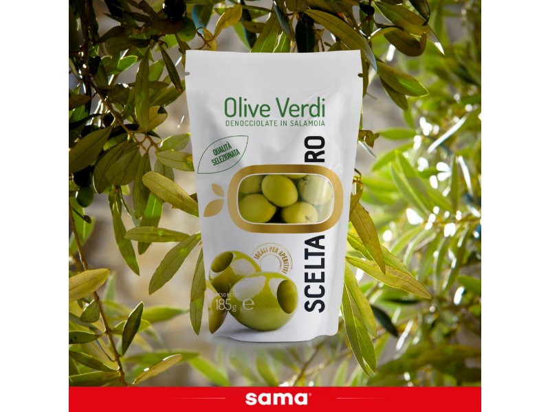 Sama: sì alle Olive verdi denocciolate in doypack Scelta Oro