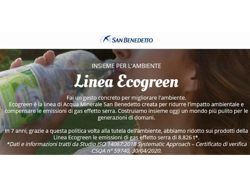 San Benedetto presenta la nuova Ecogreen 100 Eco