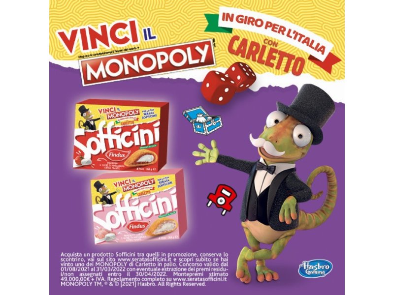 Sofficini, al via la consumer promo “In giro per l’Italia con Carletto”