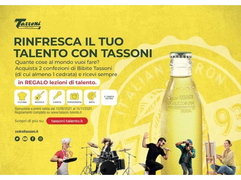 Tassoni:  sì alla cedrata limited edition e una speciale promozione per l'estate