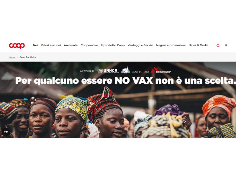 Coop, campagna #coopforafrica: oltre 1,650 milioni per vaccinazioni anti Covid