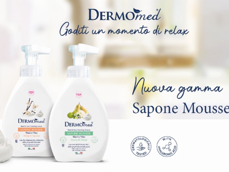 Dermomed lancia il Sapone Mousse mani e viso