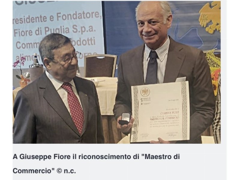 Giuseppe Fiore insignito del titolo di “Maestro del commercio”