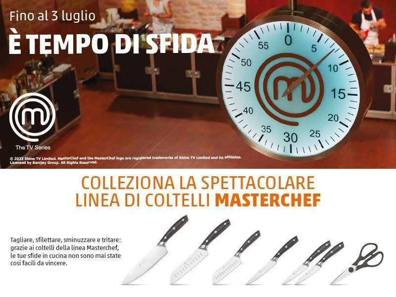 Masterchef firma la linea di coltelli per la nuova collezione Penny