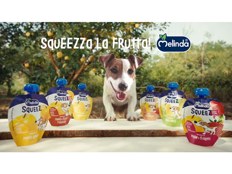 Melinda torna in tv con lo spot dedicato agli Squeez 100% frutta per bambini