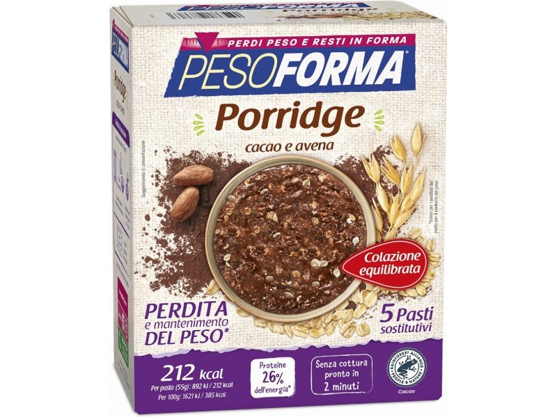 Pesoforma presenta Porridge cacao e avena